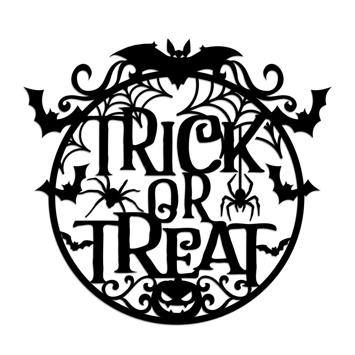 Trick or Treat Metal Halloween Sign, Weather-Resistant Fall Decor