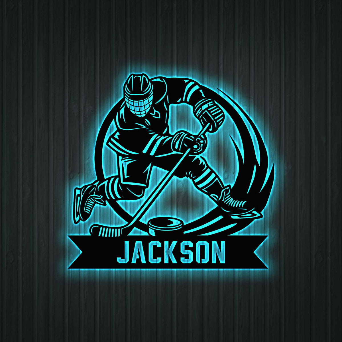 Custom Ice Hockey Player Metal Wall Art, Personalized Hockey Player Metal Name Sign, Hockey Sport Metal Wall Sign, Hockey Lover Room Decor