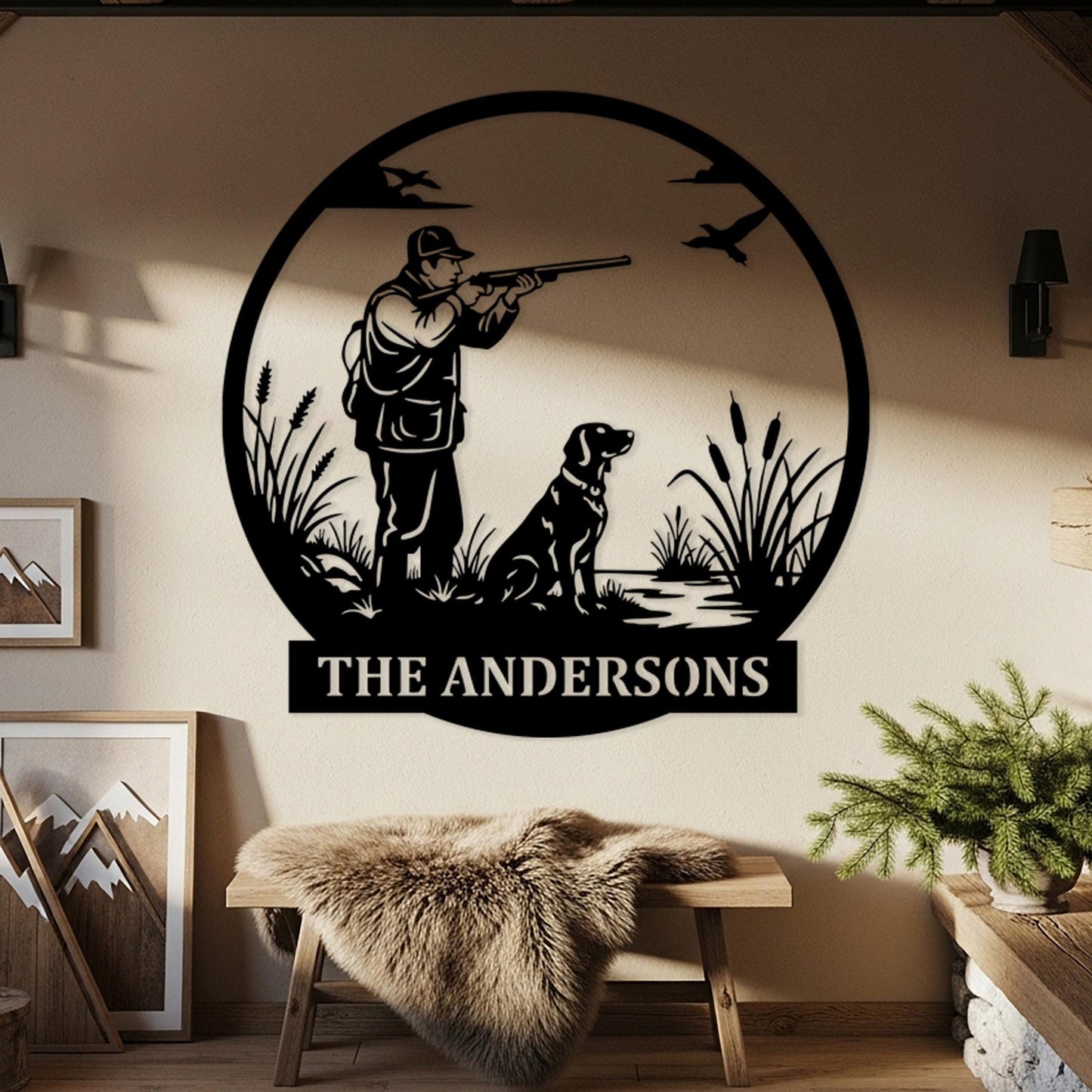Custom Hunter Outdoor Metal Sign, Personalized Hunting Cabin Wall Decor, Rustic Porch Wall Art, Custom Hunting Sign, Hunter Gifts for Dad