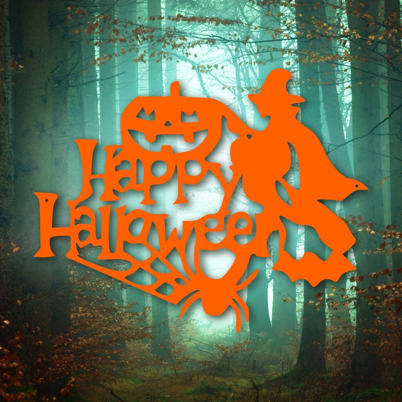 Happy Halloween Sign, Metal Sign, Haunted House Sign, Scary Sign, Spooky Sign