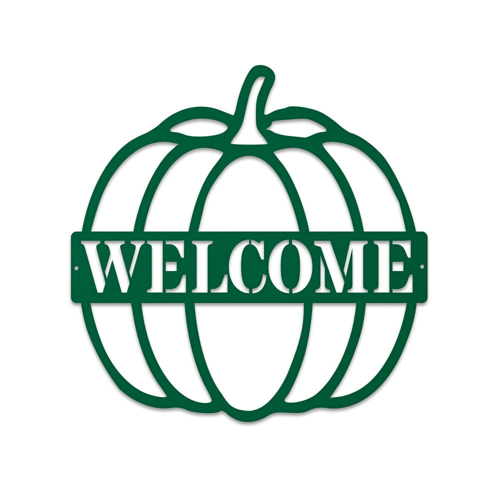 Custom Name Pumpkin Metal Sign, Pumpkin Door Hanger, Fall Door Hanger, Custom Fall Wreath
