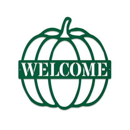 Custom Name Pumpkin Metal Sign, Pumpkin Door Hanger, Fall Door Hanger, Custom Fall Wreath