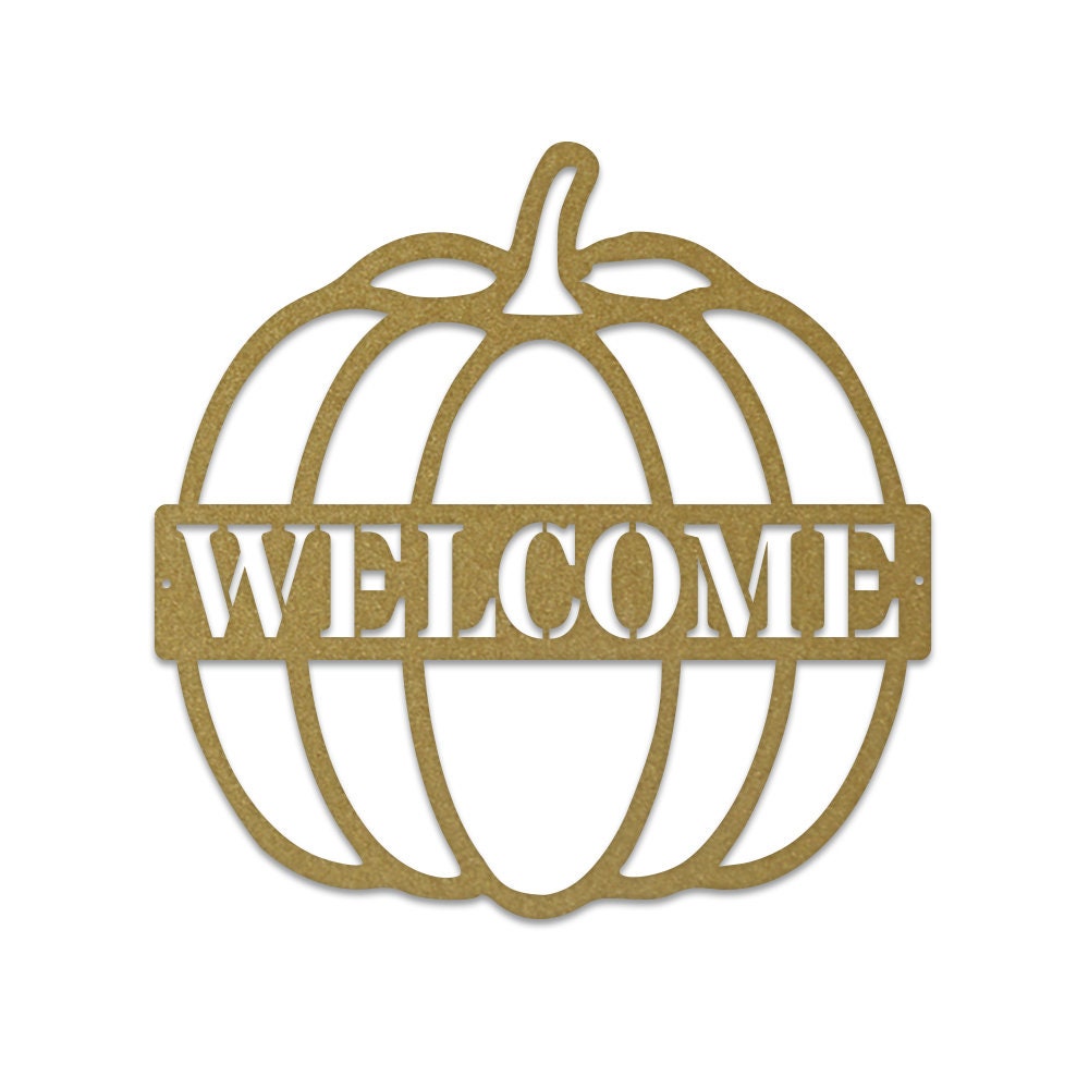 Custom Name Pumpkin Metal Sign, Pumpkin Door Hanger, Fall Door Hanger, Custom Fall Wreath