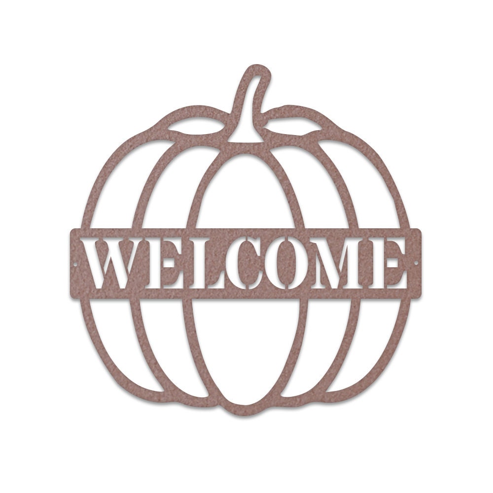 Custom Name Pumpkin Metal Sign, Pumpkin Door Hanger, Fall Door Hanger, Custom Fall Wreath