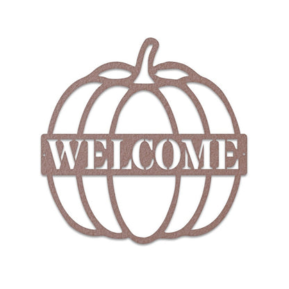 Custom Name Pumpkin Metal Sign, Pumpkin Door Hanger, Fall Door Hanger, Custom Fall Wreath