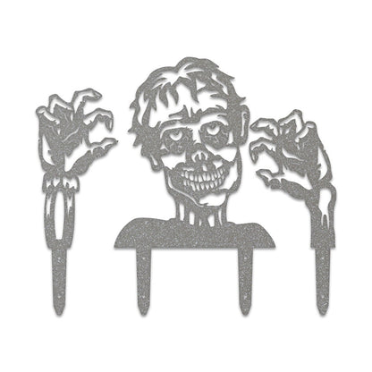 Zombie 3 Piece Set Yard or Fence Signs - Metal Halloween Decor