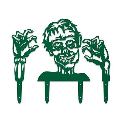 Zombie 3 Piece Set Yard or Fence Signs - Metal Halloween Decor