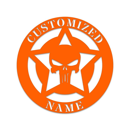 Punisher Skull Monogram, Punisher, custom skull sign, custom sign, Halloween, custom name signs, custom metal sign