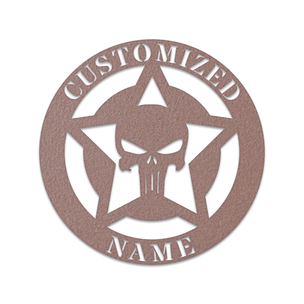 Punisher Skull Monogram, Punisher, custom skull sign, custom sign, Halloween, custom name signs, custom metal sign