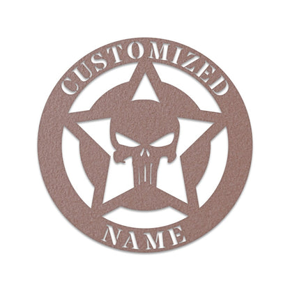 Punisher Skull Monogram, Punisher, custom skull sign, custom sign, Halloween, custom name signs, custom metal sign
