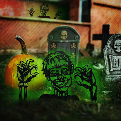 Zombie 3 Piece Set Yard or Fence Signs - Metal Halloween Decor