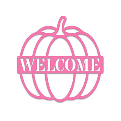 Custom Name Pumpkin Metal Sign, Pumpkin Door Hanger, Fall Door Hanger, Custom Fall Wreath