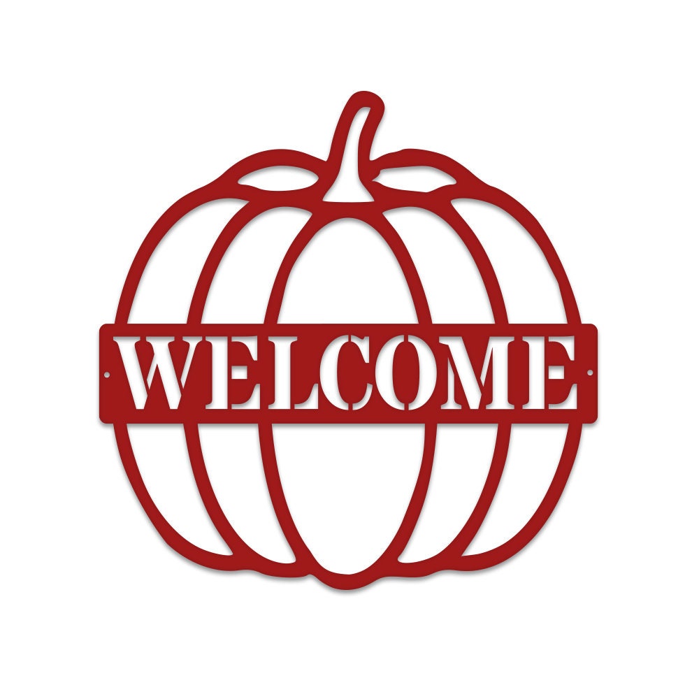 Custom Name Pumpkin Metal Sign, Pumpkin Door Hanger, Fall Door Hanger, Custom Fall Wreath