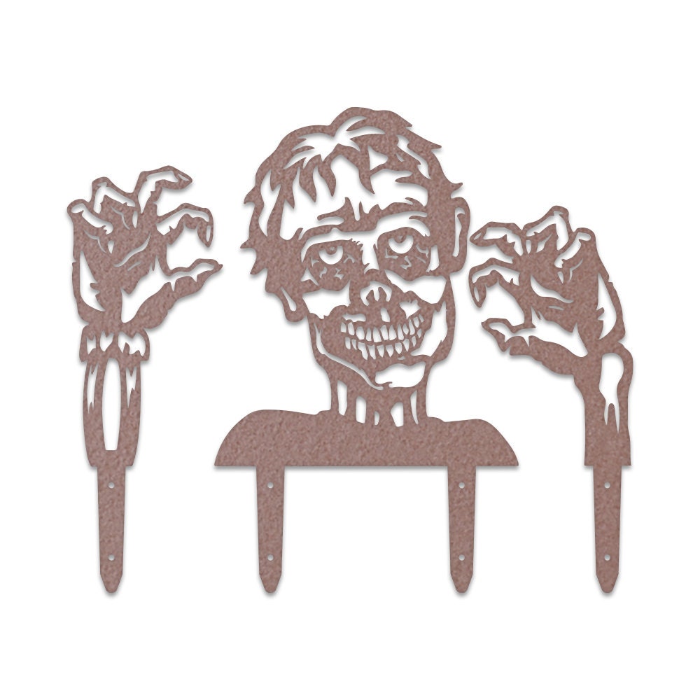 Zombie 3 Piece Set Yard or Fence Signs - Metal Halloween Decor
