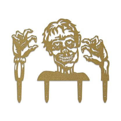 Zombie 3 Piece Set Yard or Fence Signs - Metal Halloween Decor