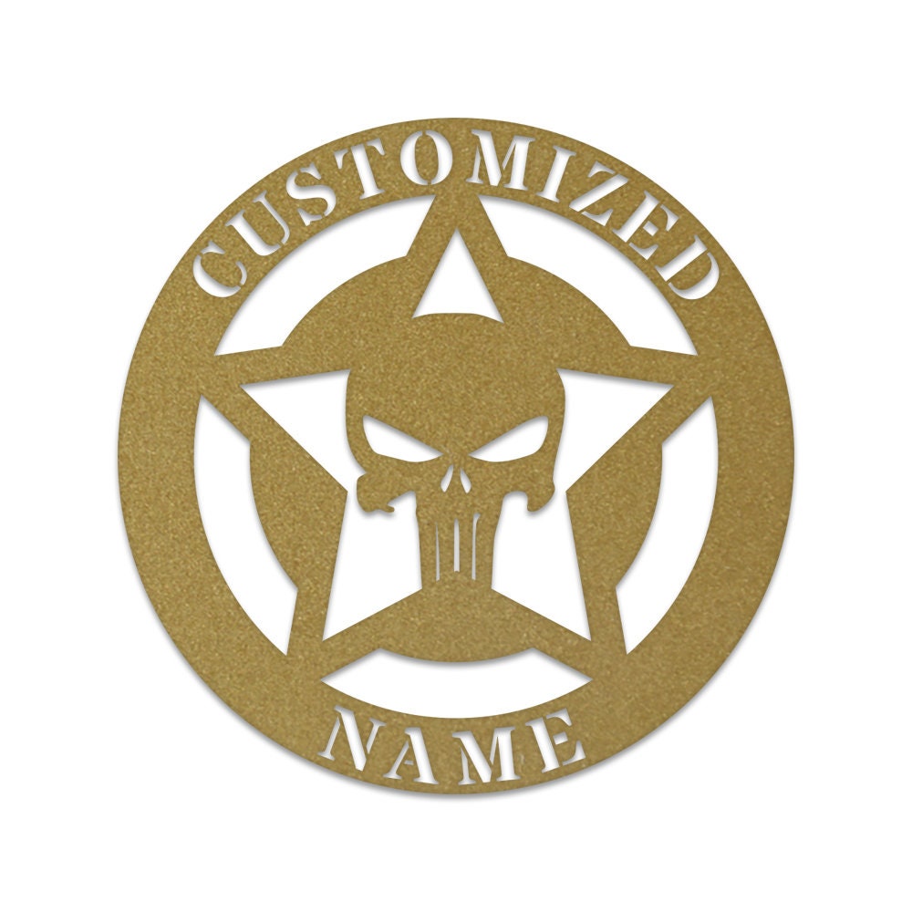 Punisher Skull Monogram, Punisher, custom skull sign, custom sign, Halloween, custom name signs, custom metal sign