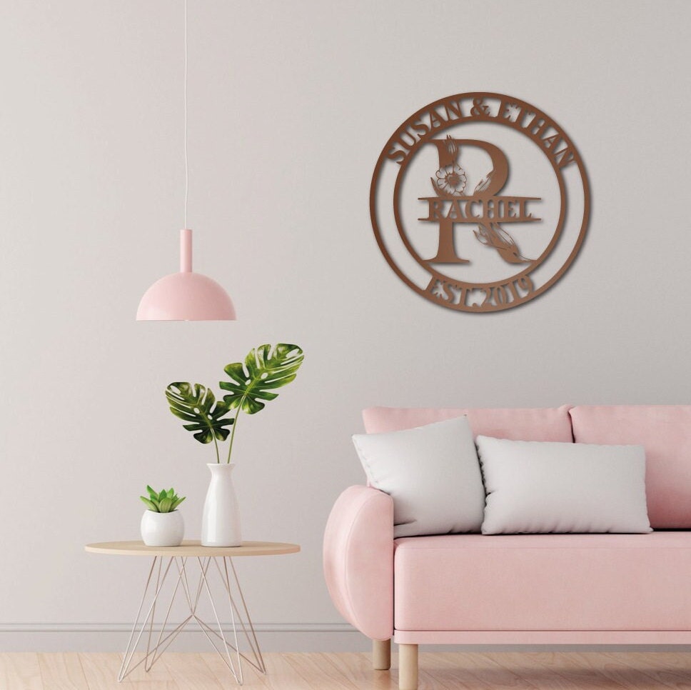 Custom Family Name Metal Sign, Personalized Wall Decor