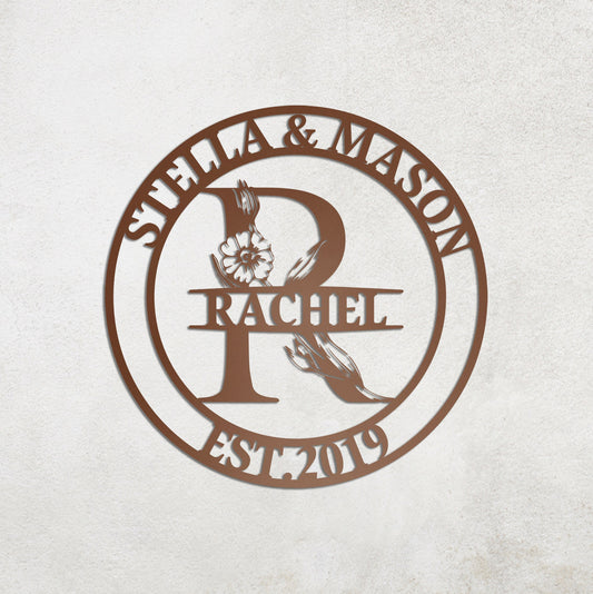 Personalized Family Name Metal Sign, Housewarming Gift