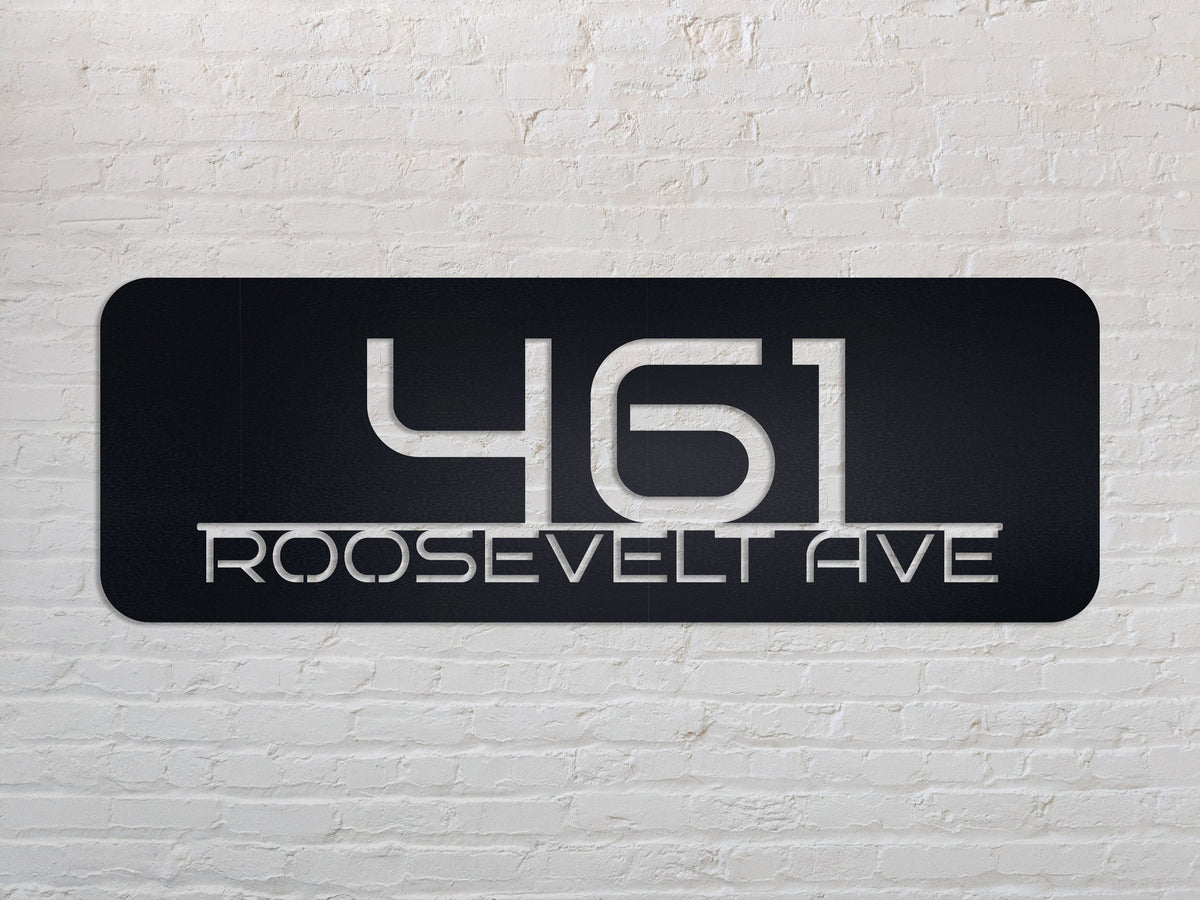 Custom Metal Address Sign, House Number Plaque, 16 Gauge Steel