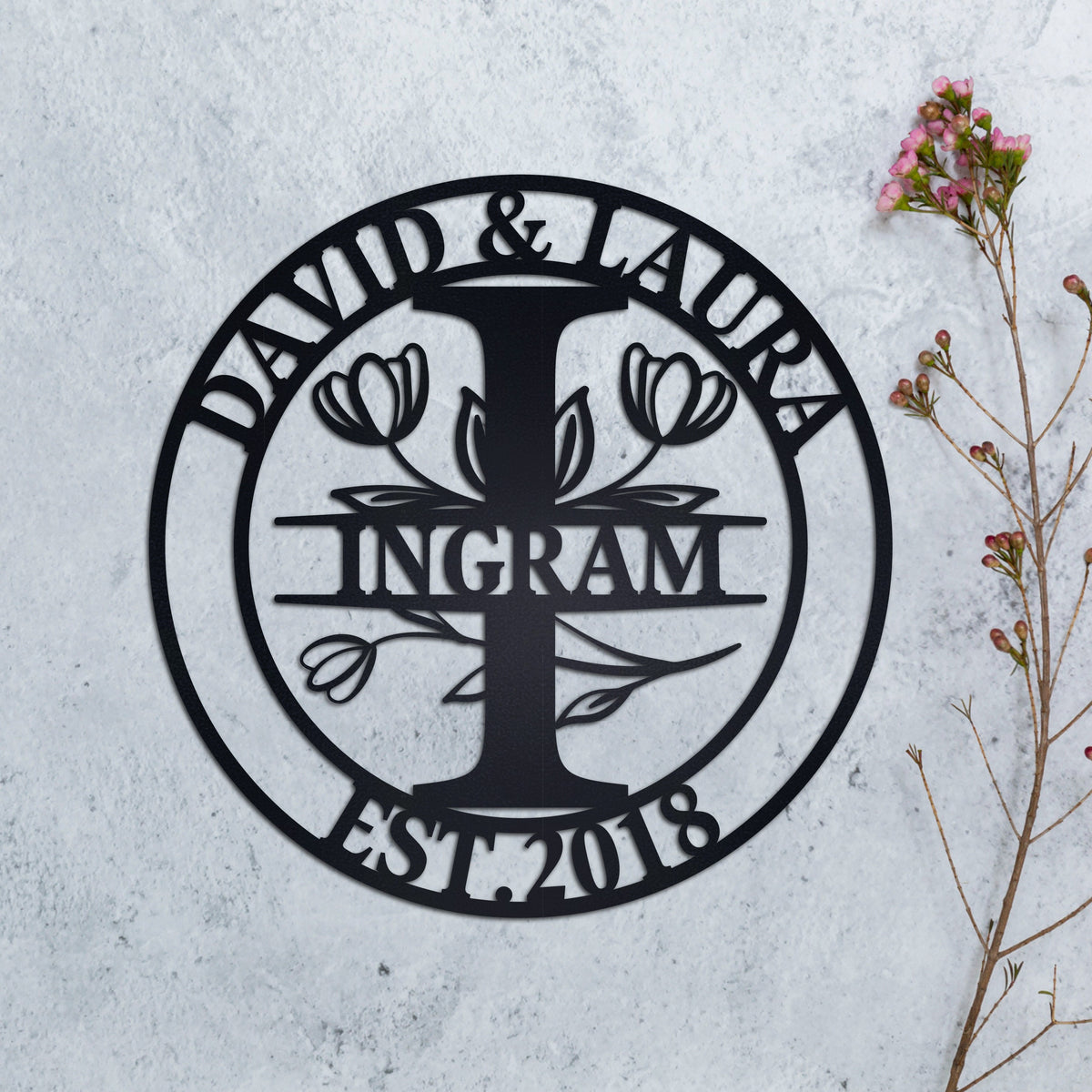 Custom Family Name Metal Sign, Personalized Wedding Decor