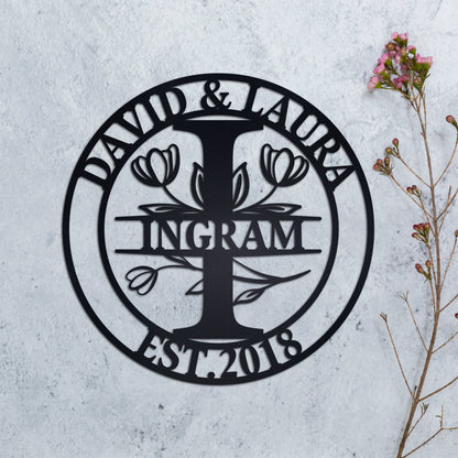 Custom Family Name Metal Sign, Personalized Wedding Decor