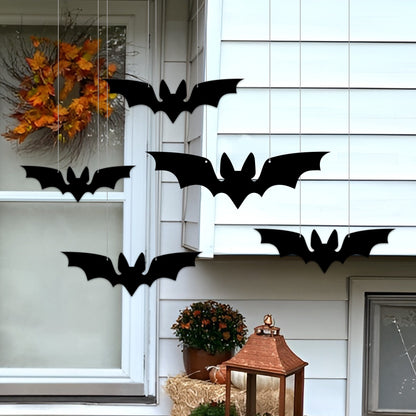 Halloween Hanging Black Bats, Aluminum Spooky Decor