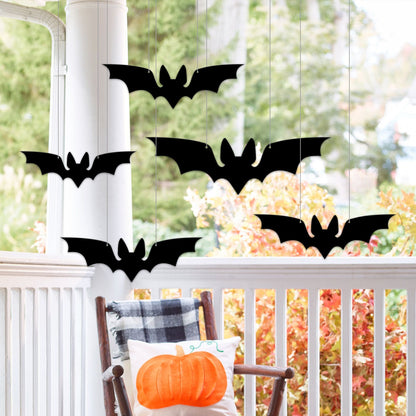 Halloween Hanging Black Bats, Aluminum Spooky Decor