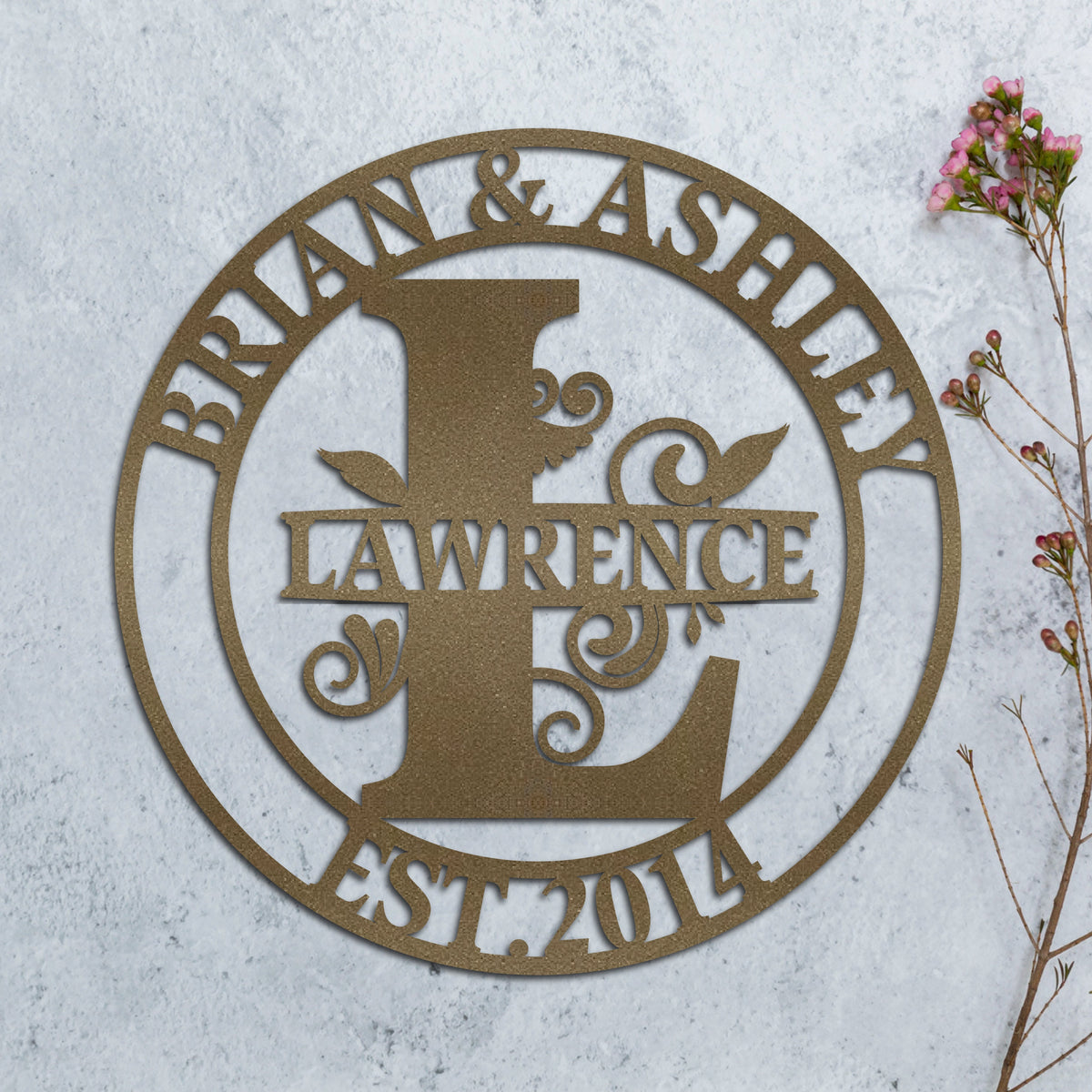 Personalized Metal Last Name Sign, Custom Family Wall Art, Anniversary Gift
