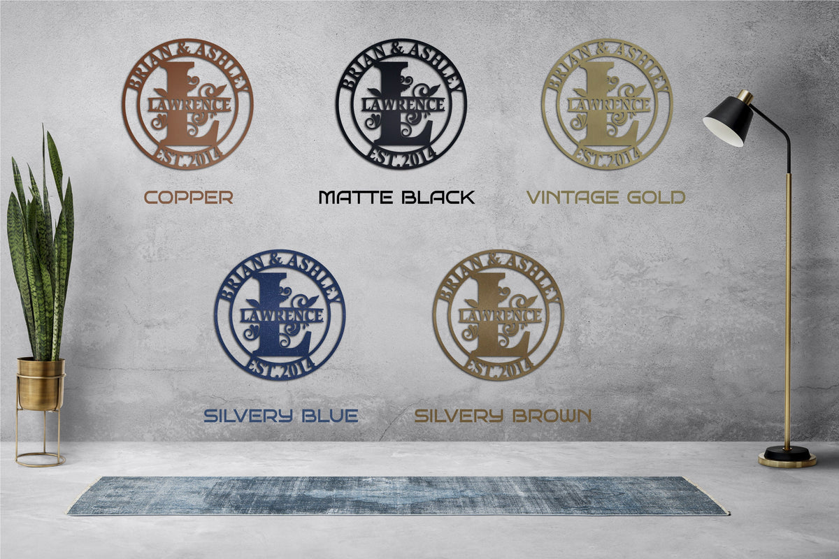 Personalized Metal Name Sign, Custom Family Wall Decor