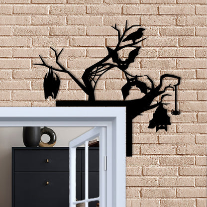 Metal Halloween Bats Door Corner Decor, Spooky Silhouette Wall Art