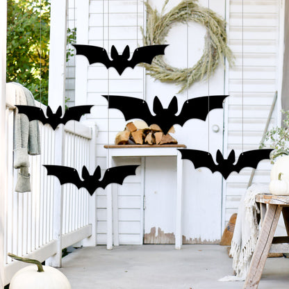 Halloween Hanging Black Bats, Aluminum Spooky Decor