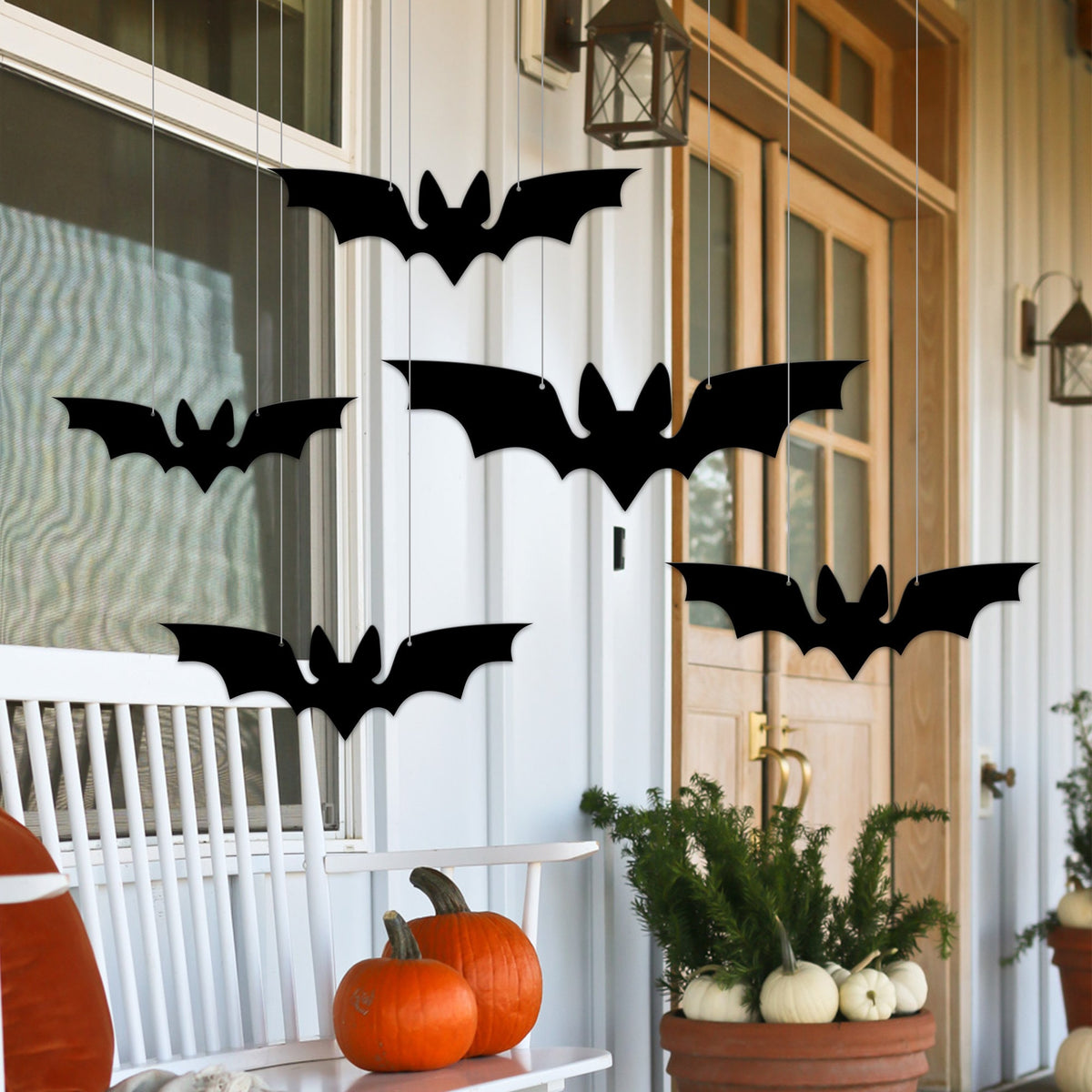Halloween Hanging Black Bats, Aluminum Spooky Decor