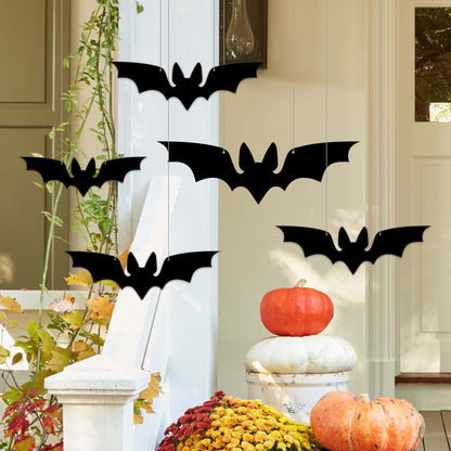 Halloween Hanging Black Bats, Aluminum Spooky Decor