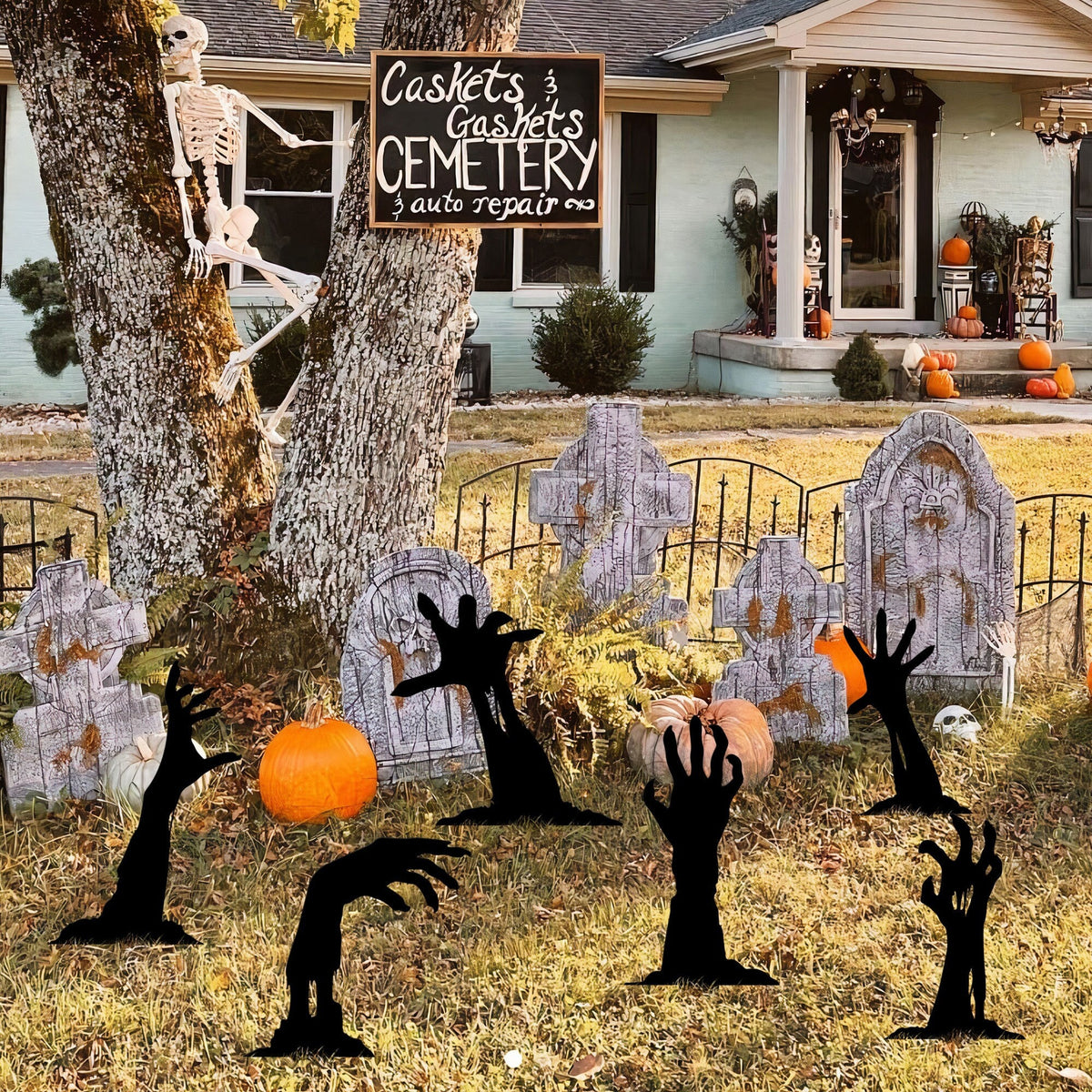 Metal Zombie Hands Stake, Halloween Yard Decoration