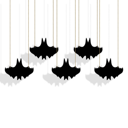 Hanging Black Bats, Halloween Aluminum Metal Sign, Spooky Decor