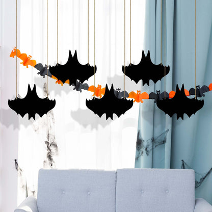 Hanging Black Bats, Halloween Aluminum Metal Sign, Spooky Decor
