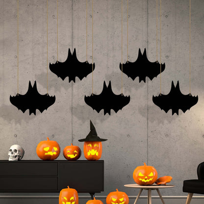 Hanging Black Bats, Halloween Aluminum Metal Sign, Spooky Decor