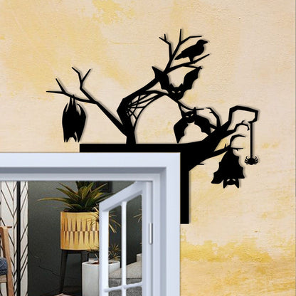 Metal Halloween Bats Door Corner Decor, Spooky Silhouette Wall Art
