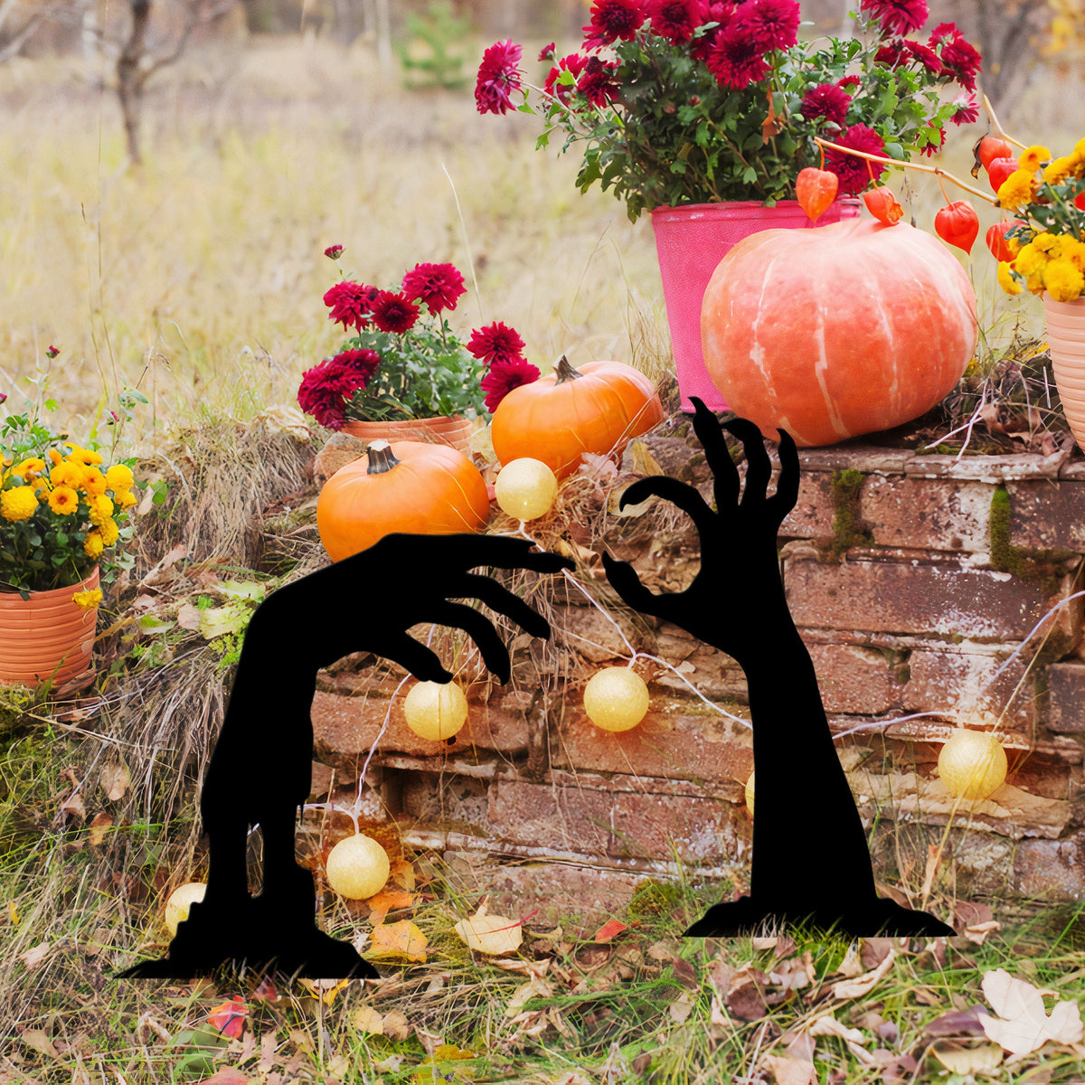 Metal Zombie Hands Stake, Halloween Yard Decoration