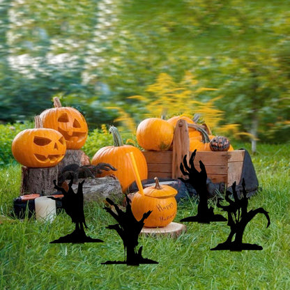 Metal Zombie Hands Stake, Spooky Halloween Yard Decor, 16-Inch