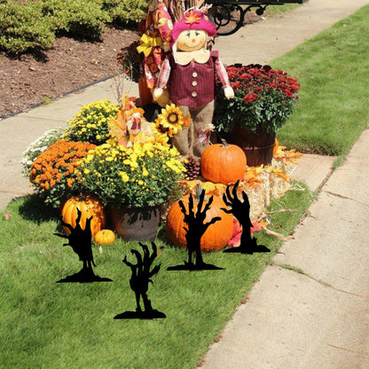 Metal Zombie Hands Stake, Spooky Halloween Yard Decor, 16-Inch