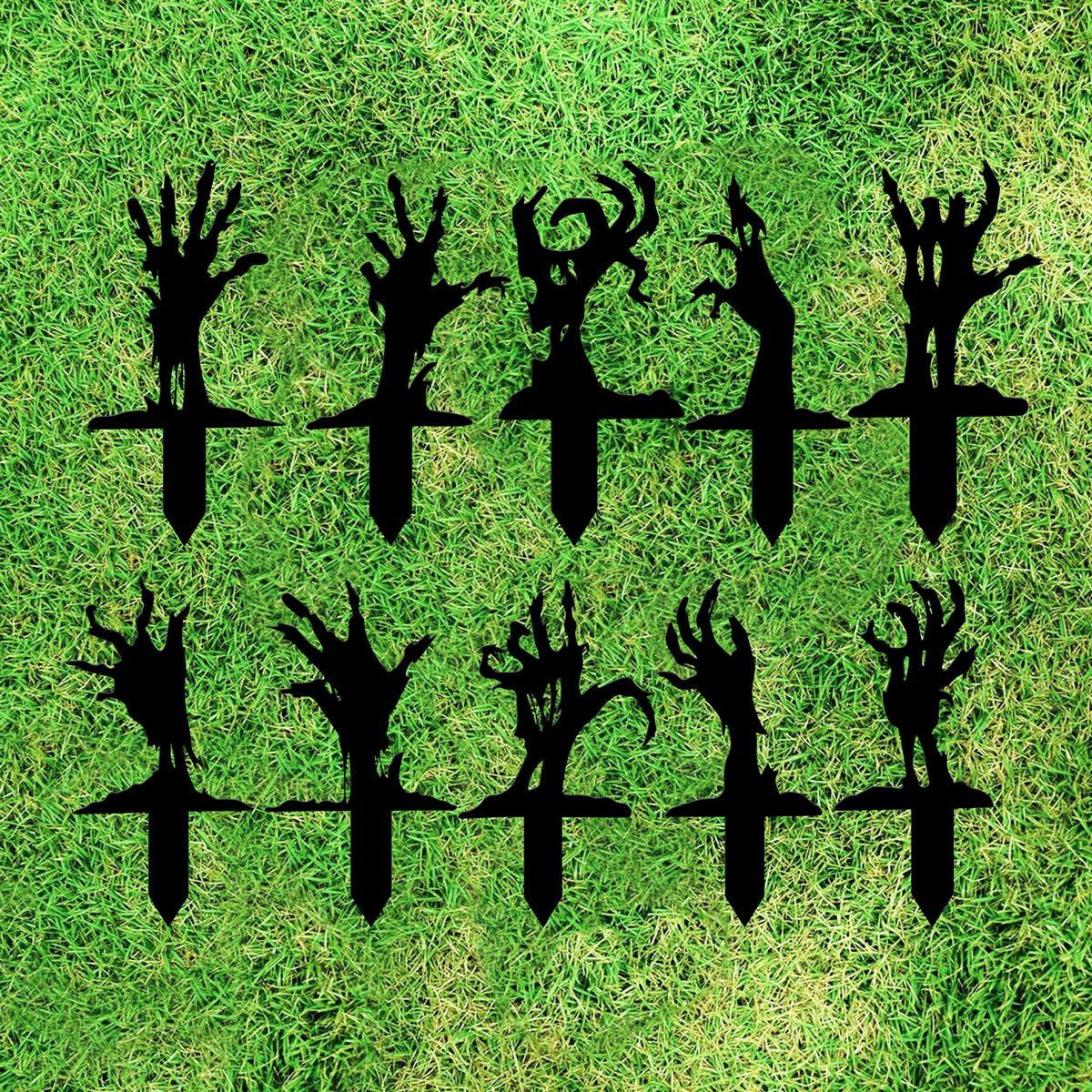 Metal Zombie Hands Stake, Spooky Halloween Yard Decor, 16-Inch