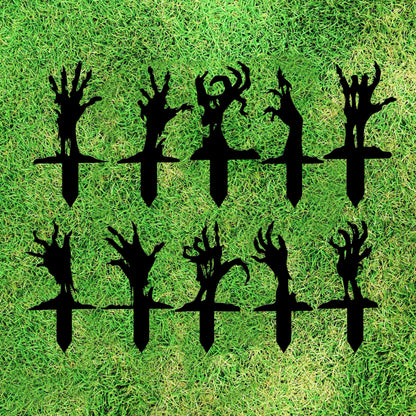 Metal Zombie Hands Stake, Spooky Halloween Yard Decor, 16-Inch