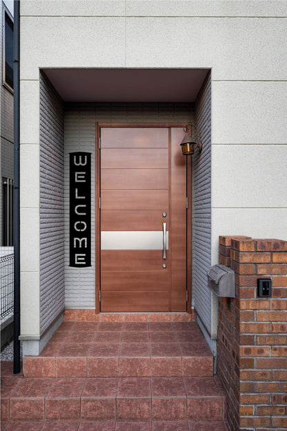 Vertical Welcome Metal Sign, 16 Gauge Steel Front Porch Decor