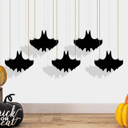 Hanging Black Bats, Halloween Aluminum Metal Sign, Spooky Decor
