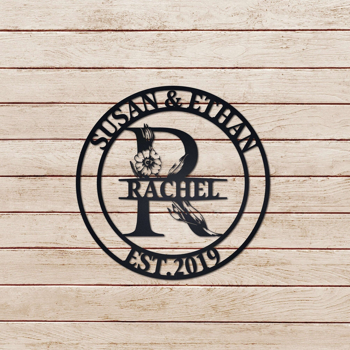 Custom Family Name Metal Sign, Personalized Wall Decor