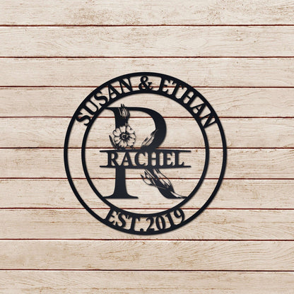 Custom Family Name Metal Sign, Personalized Wall Decor