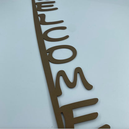 Vertical Welcome Metal Sign – Custom Front Door Decor
