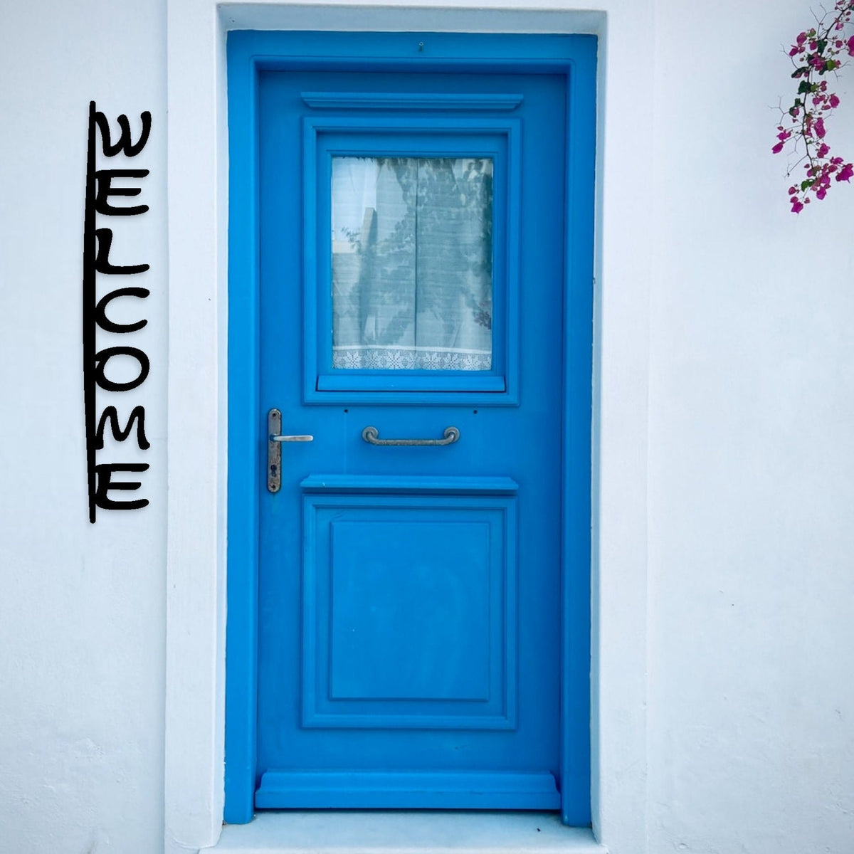 Vertical Welcome Metal Sign – Custom Front Door Decor