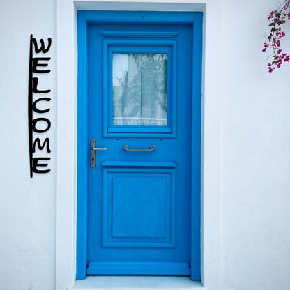 Vertical Welcome Metal Sign – Custom Front Door Decor